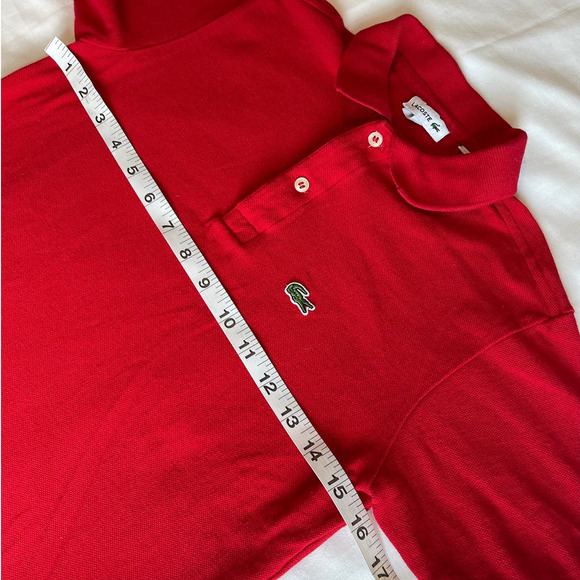 Lacoste Red Polo Shirt Youth Sz 12 Gently used - Picture 6 of 10